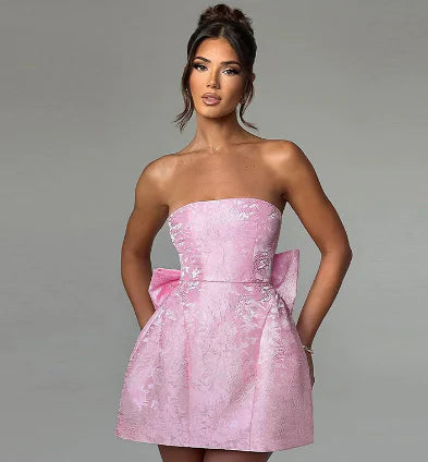 Sexy Off-Shoulder A-Line Mini Dress with Waist Wrap
